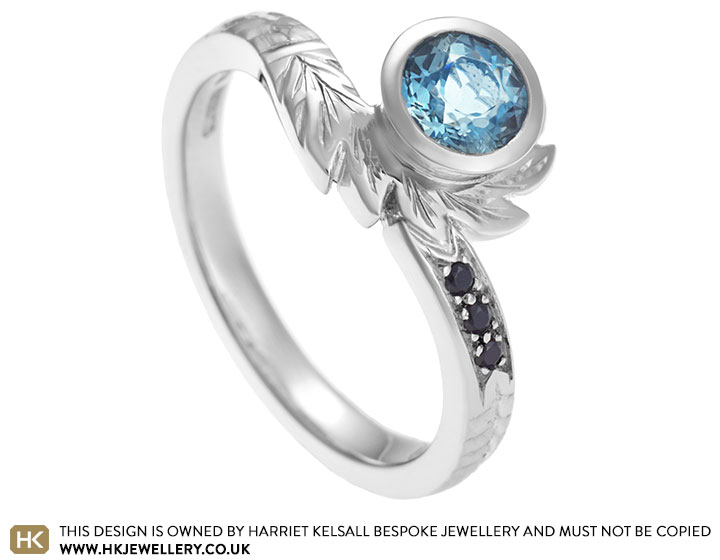 Feather diamond deals ring