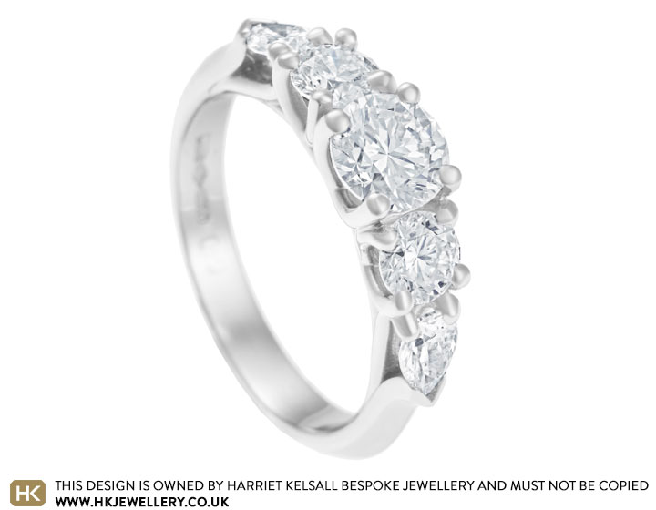 Fiona's 1.83ct five diamond engagement ring