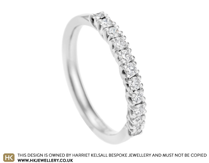 0.38ct diamond and palladium eternity ring