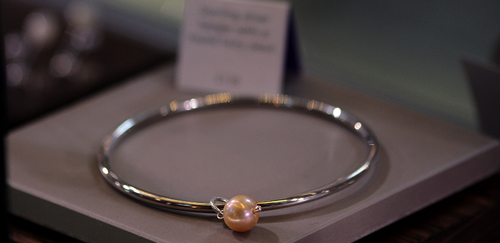 Sterling Silver Pearl Bangle