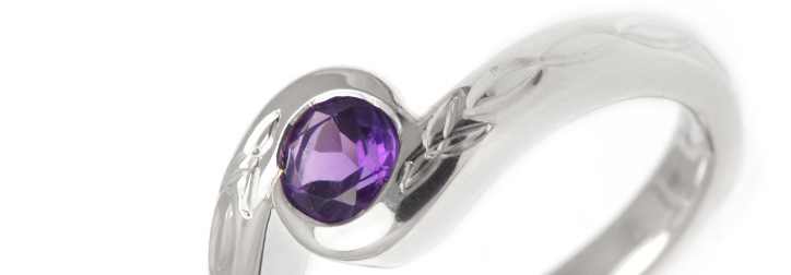 Purple Amethyst Engagement Ring