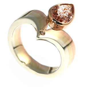 Sunstone Engagement Ring