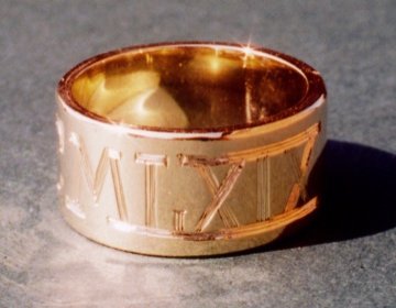 Engraved gold ring.