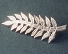 sterling silver leaf shaped brooch