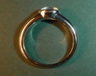 18ct white gold engagement ring with a blue moonstone and 1.5mm diamonds