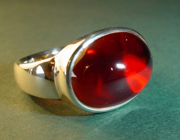 Sterling silver and  fine garnet Ring 