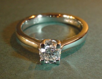 Simple platinum engagement ring with F SI2 0.49ct diamond