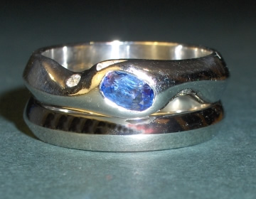 Platinum apex profile wedding ring.