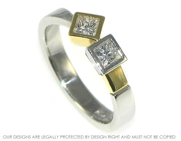 Platinum and 18ct yellow gold ring with a total of 0.33cts of diamonds.