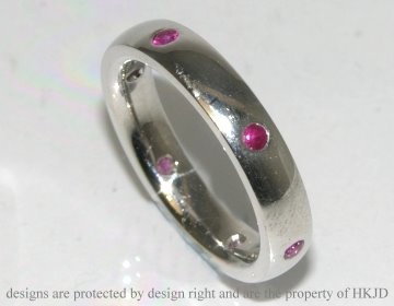9ct white gold ceylon ruby eternity ring