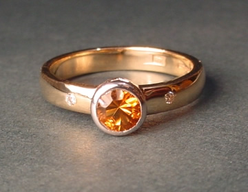 Citrine and yellow gold dress ring.