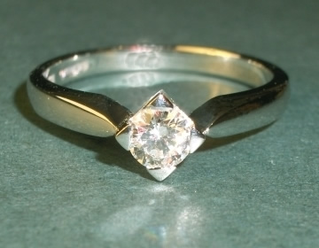 Simple platinum 0.25cts diamond solitaire engagement ring