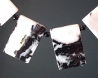 striking necklace with dalmation jasper slabs and onyx