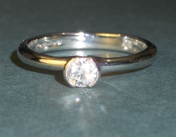 Platinum solitaire engagement ring with 0.21cts diamond.