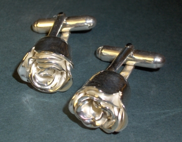 Bespoke rose cufflinks