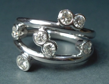 9ct white gold and diamond dress ring.