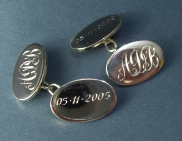 Bespoke classic double cufflinks with engraving