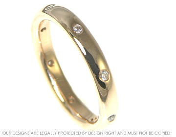 9ct rose gold eternity ring with 8 diamonds