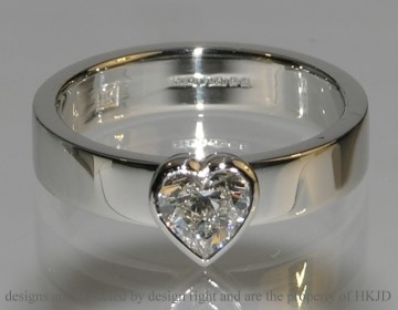 Platinum solitaire engagement ring with 0.50cts heart shaped diamond