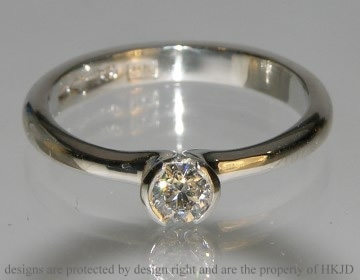 Platinum solitare engagement ring with 0.23cts diamond