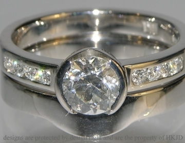 Commissioned rhodium plated 9ct white gold wedding rings