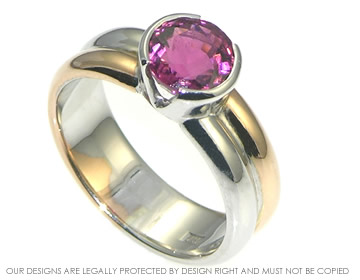 9ct white and rose gold engagement ring with plum coloured tourmaline 1.79cts