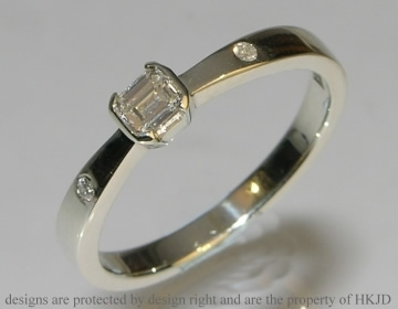 Bespoke 9ct white gold and diamond engagement ring