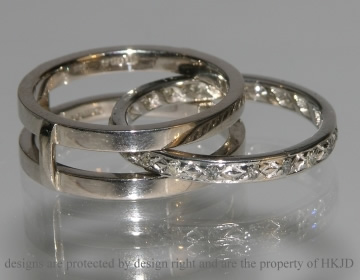 18ct white gold fitted commissioned rings