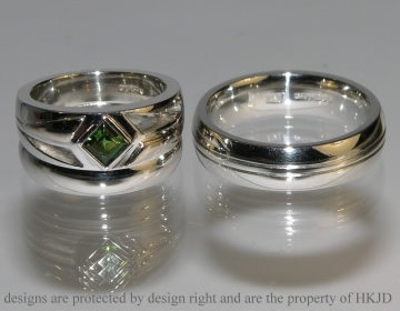 Pair of commissioned platinum wedding rings