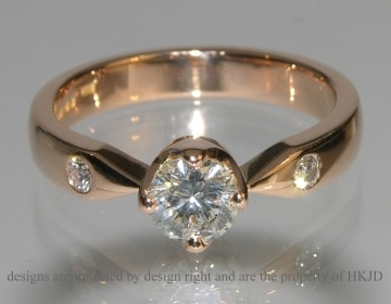 18ct rose gold commissioned solitaire engagement ring