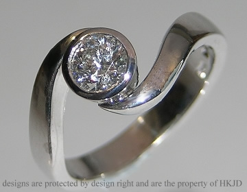 18ct white gold engagement ring with 0.48ct brilliant cut diamond. 