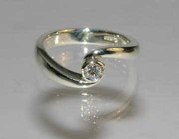 Bespoke twist style diamond engagement ring