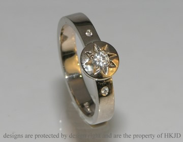 18ct white 'constalations' star engagement ring