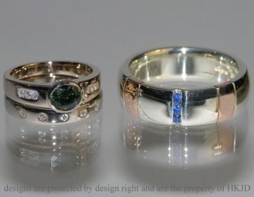 A pair of commissioned wedding rings