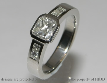 A commissioned Platinum engagement ring with 0.93ct diamond