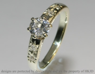 Commissioned engagement ring made with customers own diamonds