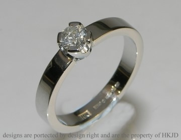 Simple modern 0.35cts platinum diamond solitaire