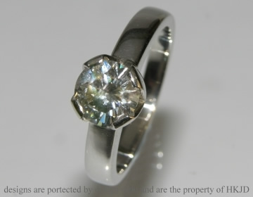 Bespoke platinum engagement ring with 1.25cts brilliant cut central diamond. 