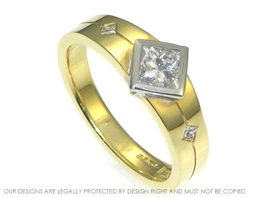 18ct yellow and white gold 0.5ct diamond engagement ring