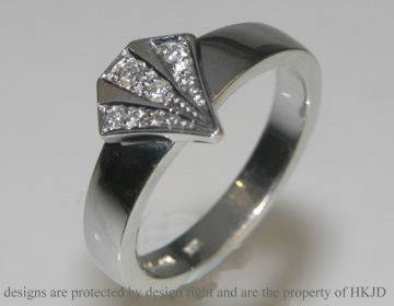 18ct white gold Art Deco commissioned engagement ring