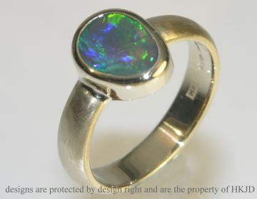 9ct yellow gold commissioned ring with customers own opal 