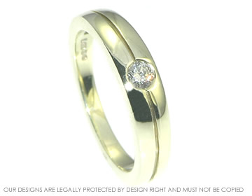 9ct white gold flush diamond solitaire