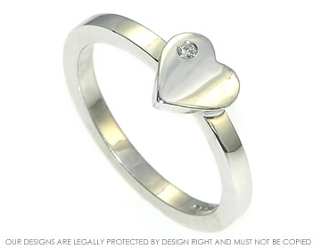 18ct white gold diamond heart engagement ring