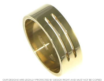 9ct yellow gold contemporary architecture inspired mans ring 