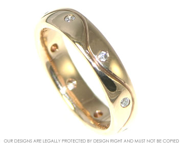 9ct rose gold eternity ring with eight 1.5mm HSI diamonds