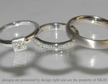 Platinum and 18ct white gold commissioned wedding bands