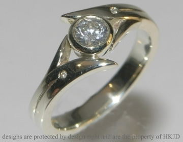 9ct white gold commissioned engagement ring