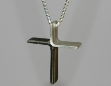 Sterling Silver Cross Pendant with Engraved Detail