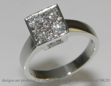 Re-make of customers platinum setting using their own stones. 