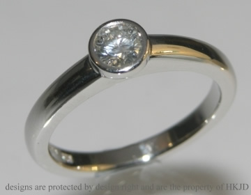 A platinum commissioned diamond engagement ring 